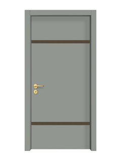 Slate Gray Interior Double Door Slabs - Elevar 2W Inlay Design (I5001)