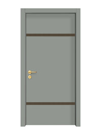 Slate Gray Interior Door Slab - Elevar 2W Inlay Design in Bronze epoxy