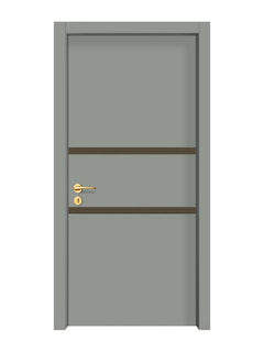 Slate Gray Interior Door Slab - Elevar 2N Inlay Design (I5002)