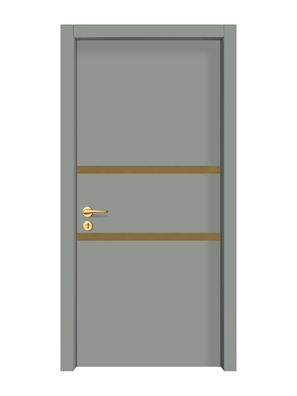 Slate Gray Interior Door Slab - Elevar 2N Inlay Design in Gold epoxy