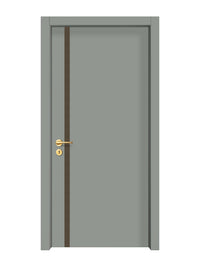 Slate Gray Interior Door Slab - Aliyah 1L Inlay Design in Bronze epoxy