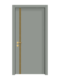 Slate Gray Interior Door Slab - Aliyah 1L Inlay Design in Gold epoxy