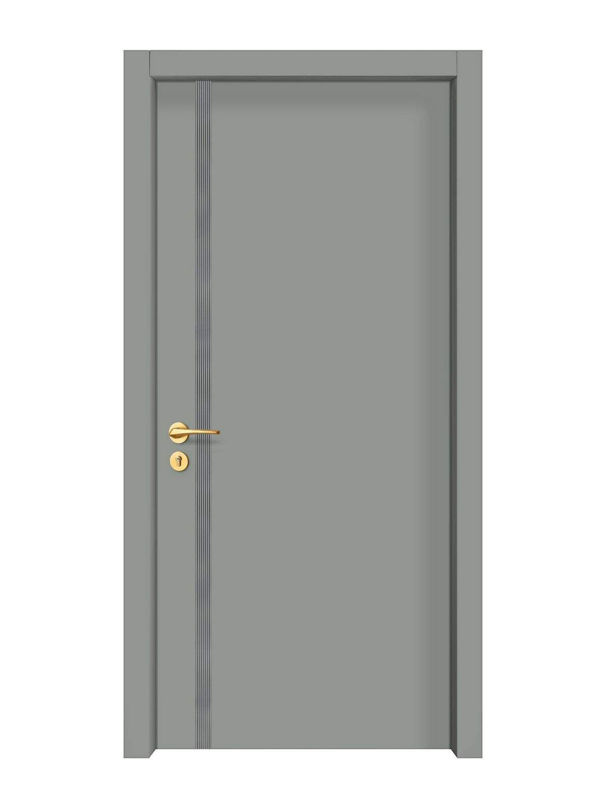 Slate Gray Interior Door Slab - Aliyah 1L Inlay Design in Gray epoxy