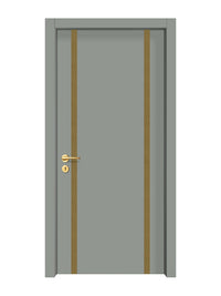 Slate Gray Interior Double Door Slabs - Aliyah 2 Inlay Design in Gold epoxy