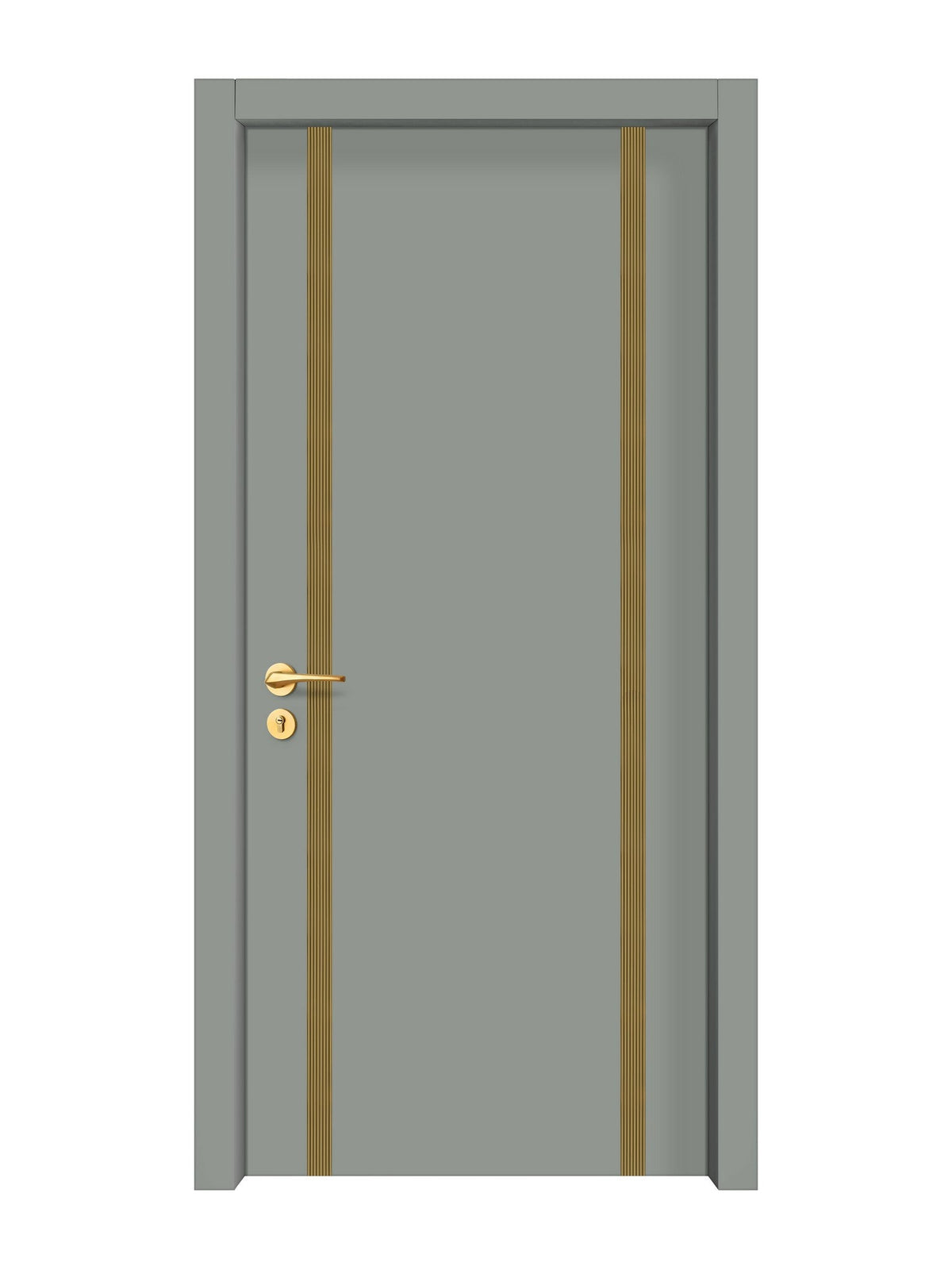 Slate Gray Interior Door Slab - Aliyah 2 Inlay Design in Gold epoxy