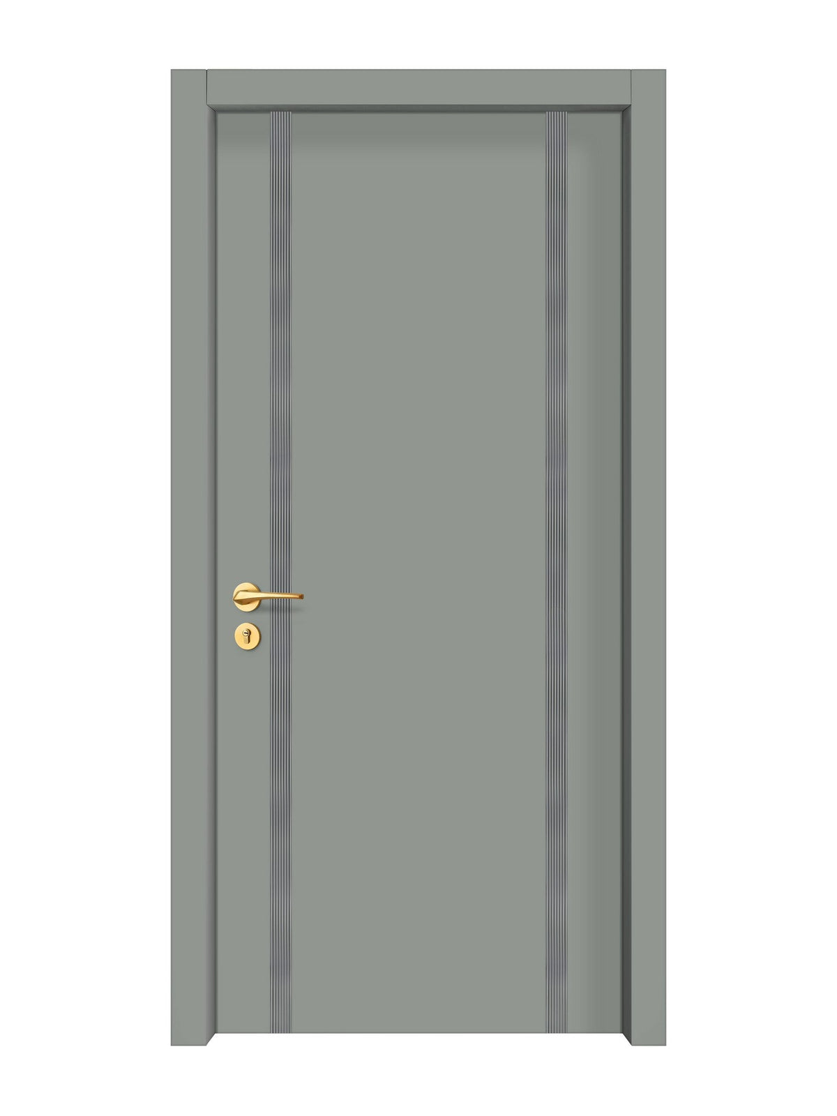 Slate Gray Interior Door Slab - Aliyah 2 Inlay Design in Gray epoxy
