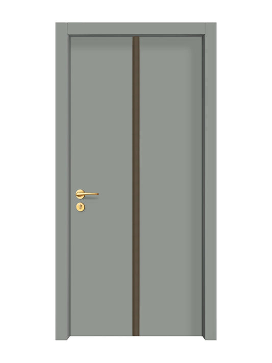 Slate Gray Interior Door Slab - Aliyah 1C Inlay Design in Bronze epoxy