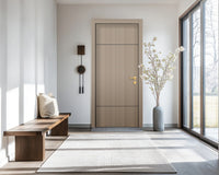 Smoked Oak Stripe Interior Double Door Slabs - Elevar 2W Concave Design in Black Pearl epoxy, detail view