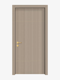 Smoked Oak Stripe Interior Double Door Slabs - Elevar 2W Concave Design in Almond Cream epoxy
