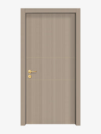 Smoked Oak Stripe Interior Door Slab - Elevar 2N Concave Design in Almond Cream epoxy