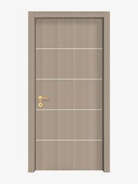 Smoked Oak Stripe Interior Door Slab - Elevar 4 Concave Design in Bright White epoxy