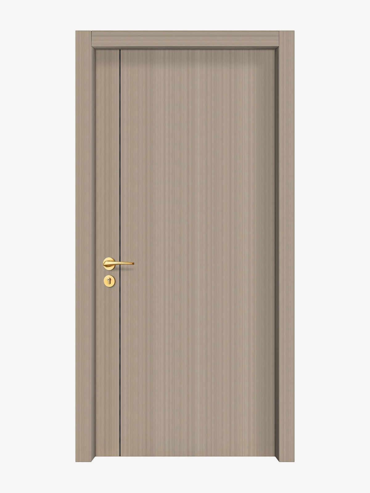 Smoked Oak Stripe Interior Door Slab - Aliyah 1L Concave Design in Black Pearl epoxy