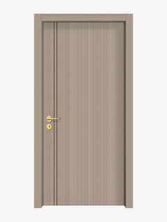 Smoked Oak Stripe Interior Door Slab - Aliyah 2L Concave Design
