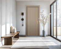 Smoked Oak Stripe Interior Door Slab - Aliyah 2L Concave Design in Solar Gold epoxy, detail view