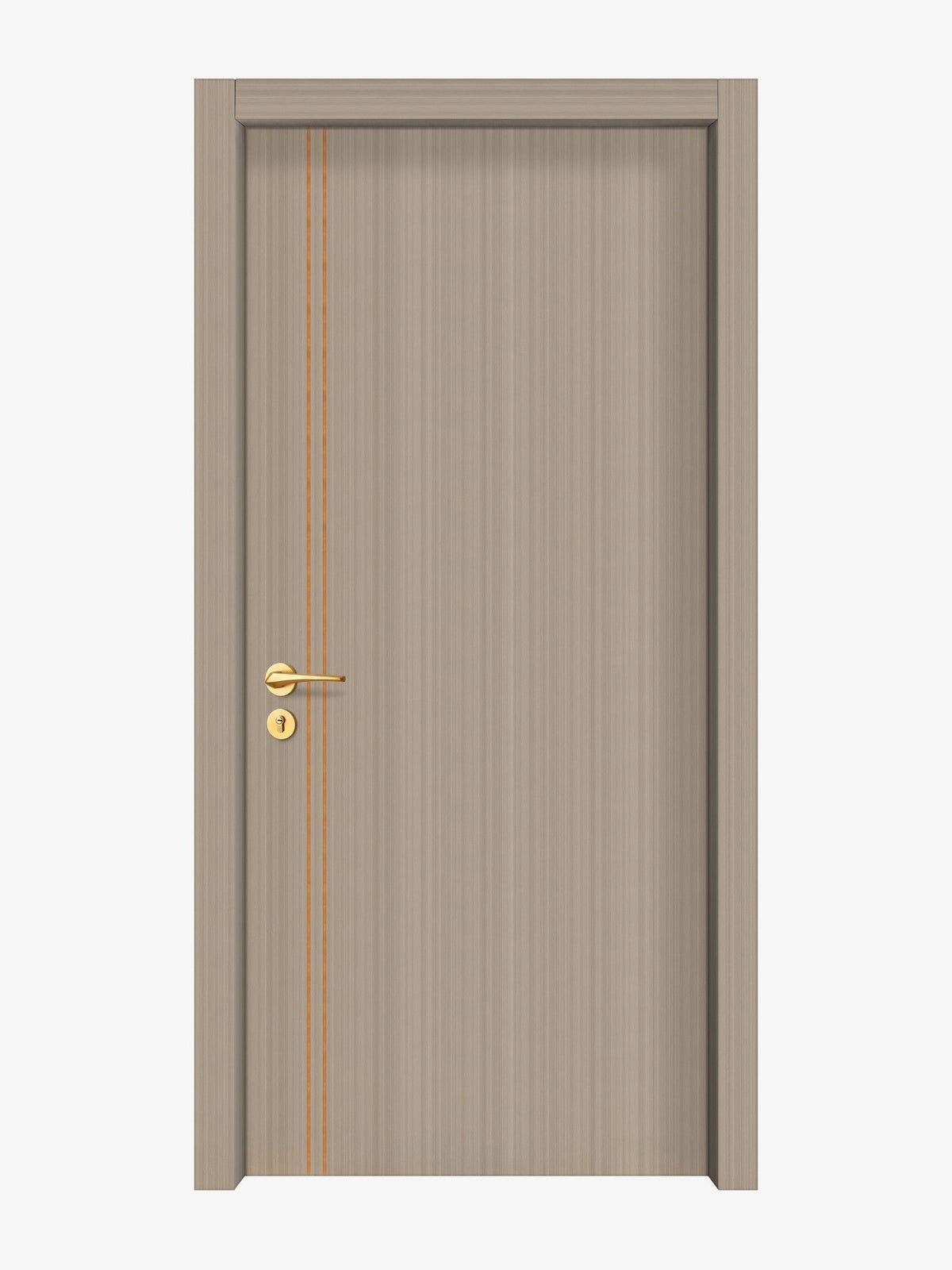 Smoked Oak Stripe Interior Door Slab - Aliyah 2L Concave Design in Copper Pearl epoxy