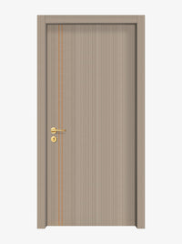 Smoked Oak Stripe Interior Door Slab - Aliyah 2L Concave Design in Copper Pearl epoxy