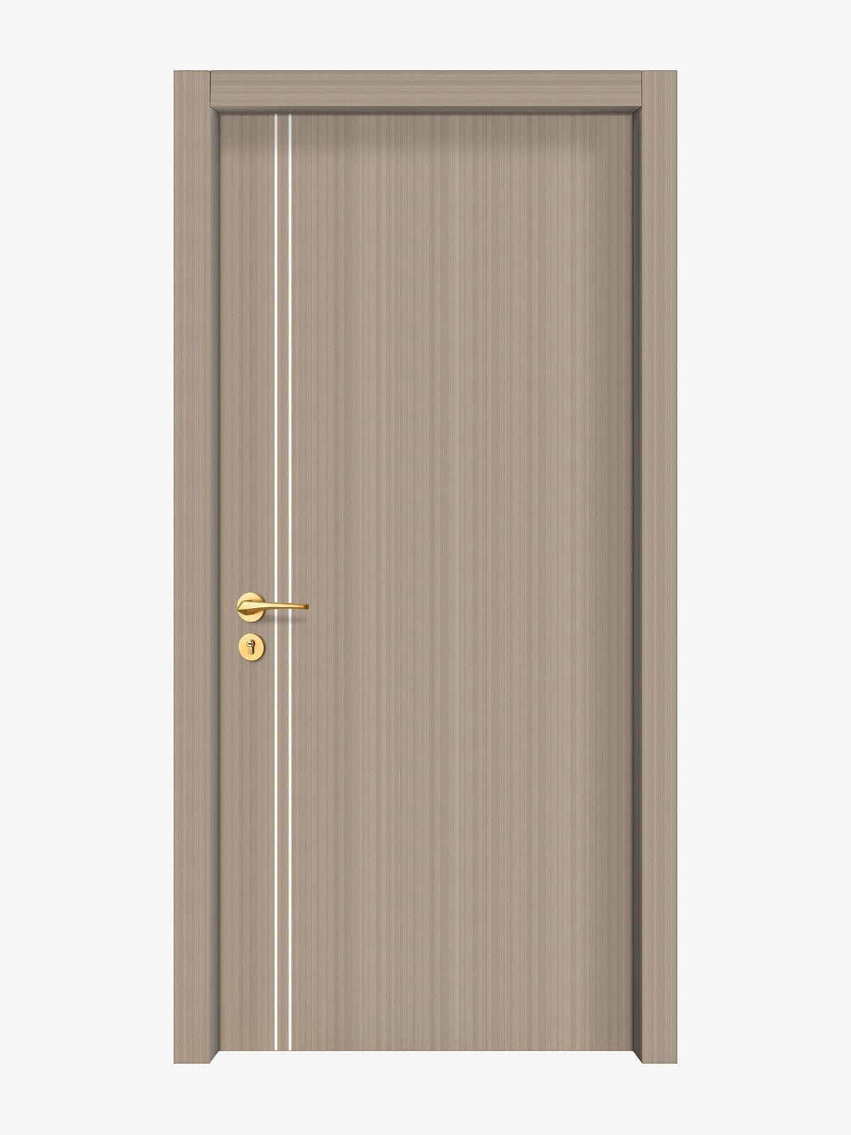 Smoked Oak Stripe Interior Door Slab - Aliyah 2L Concave Design in Bright White epoxy