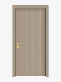 Smoked Oak Stripe Interior Double Door Slabs - Aliyah 2 Concave Design in Copper Pearl epoxy