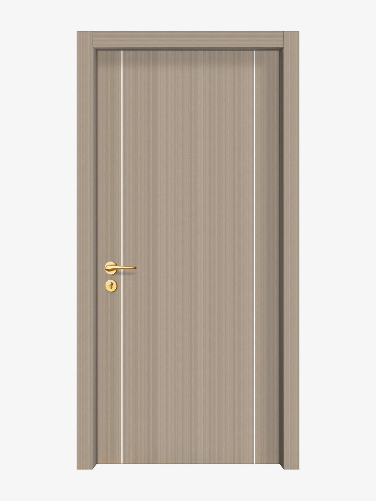 Smoked Oak Stripe Interior Double Door Slabs - Aliyah 2 Concave Design in Bright White epoxy