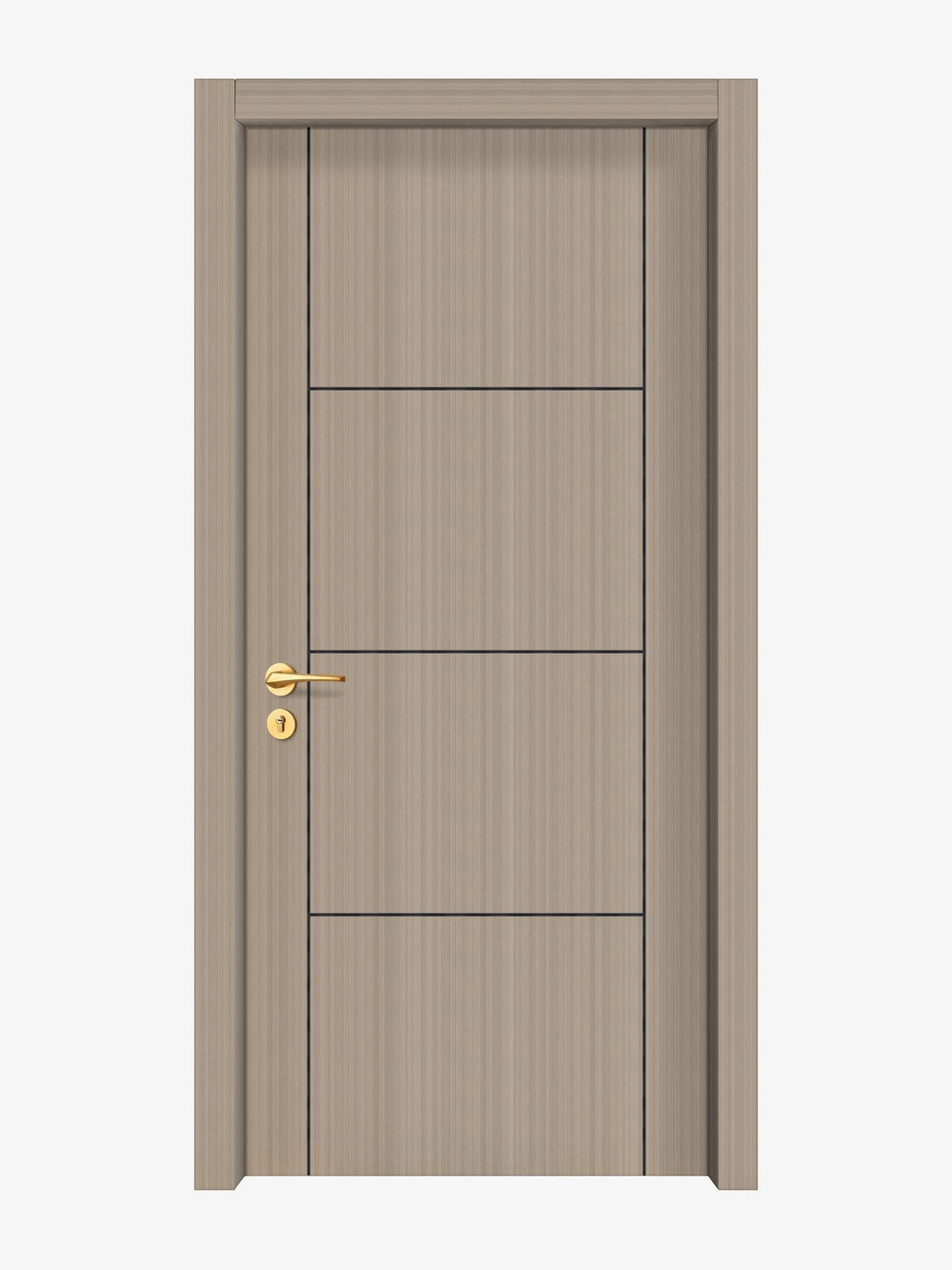 Smoked Oak Stripe Interior Double Door Slabs - Scala 3 Concave Design in Black Pearl epoxy