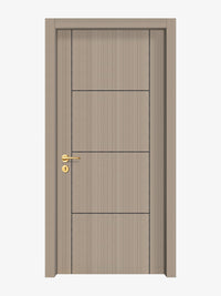 Smoked Oak Stripe Interior Door Slab - Scala 3 Concave Design in Black Pearl epoxy