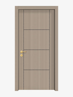 Smoked Oak Stripe Interior Door Slab - Scala 3 Concave Design