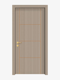 Smoked Oak Stripe Interior Double Door Slabs - Scala 3 Concave Design in Copper Pearl epoxy