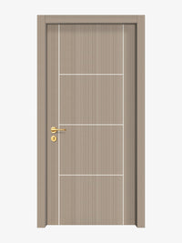 Smoked Oak Stripe Interior Double Door Slabs - Scala 3 Concave Design in Bright White epoxy