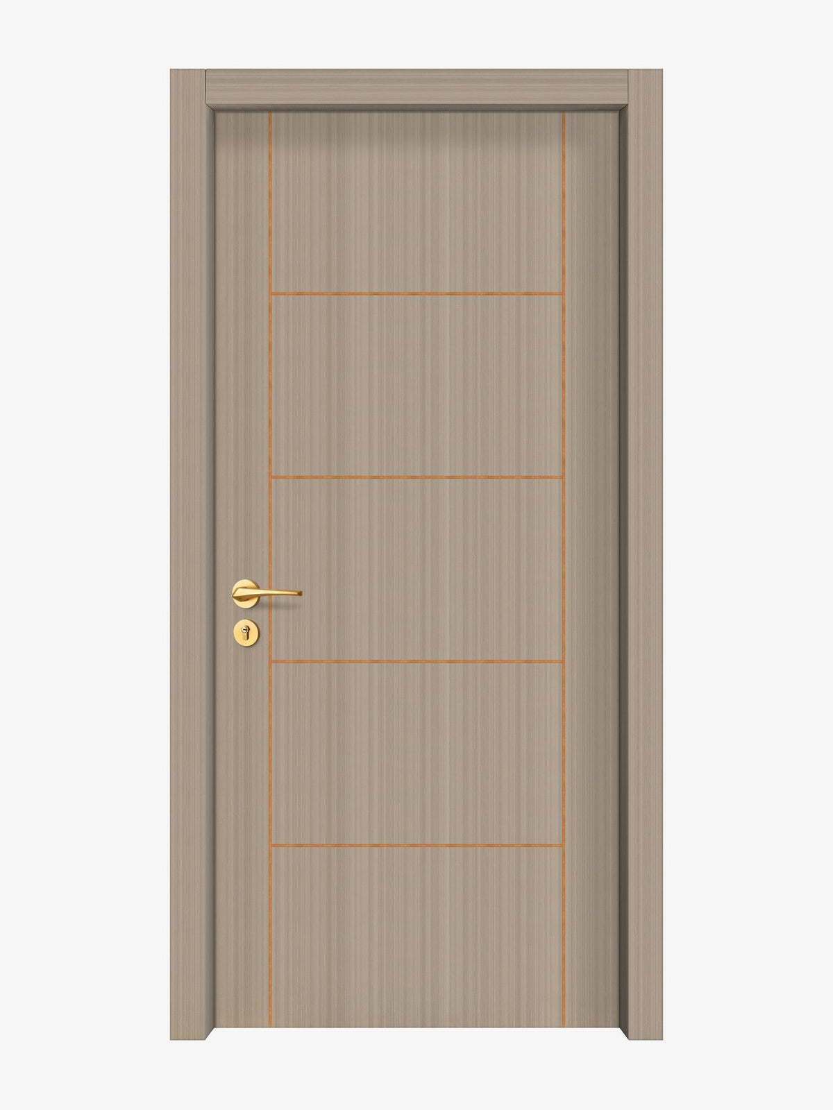Smoked Oak Stripe Interior Double Door Slabs - Scala 4 Concave Design in Copper Pearl epoxy