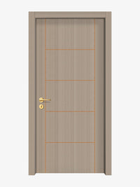 Smoked Oak Stripe Interior Double Door Slabs - Scala 4 Concave Design in Copper Pearl epoxy