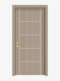 Smoked Oak Stripe Interior Double Door Slabs - Scala 4 Concave Design in Bright White epoxy