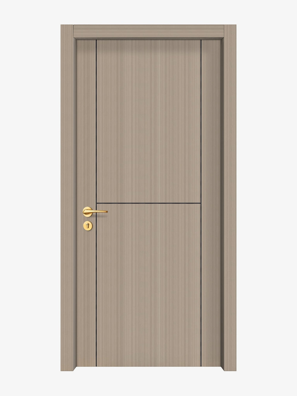 Smoked Oak Stripe Interior Door Slab - Scala 1 Concave Design in Black Pearl epoxy