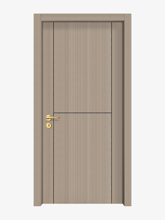 Smoked Oak Stripe Interior Door Slab - Scala 1 Concave Design in Black Pearl epoxy