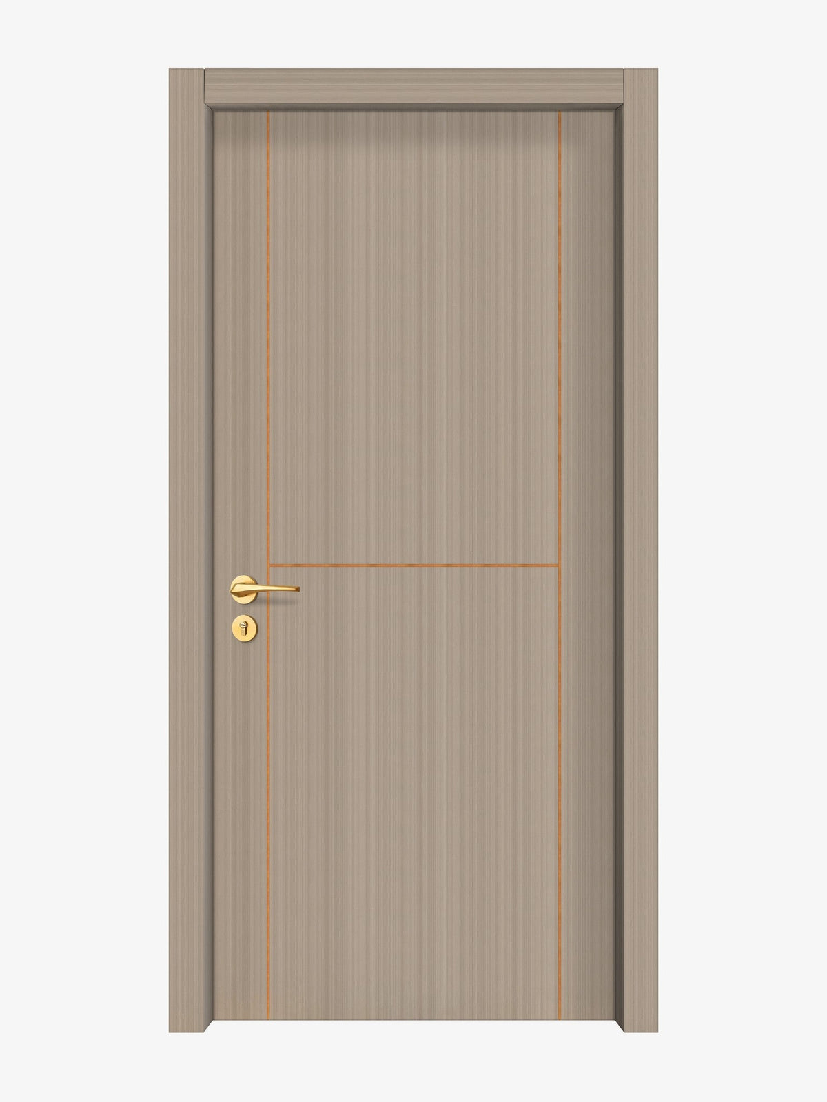 Smoked Oak Stripe Interior Door Slab - Scala 1 Concave Design in Copper Pearl epoxy