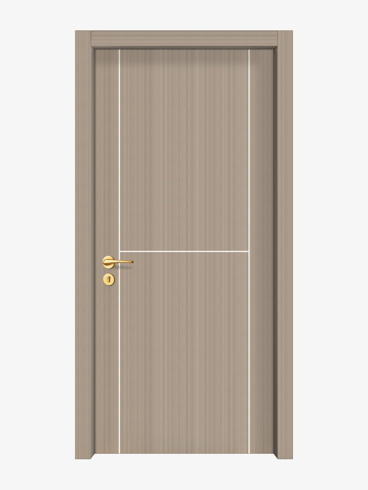 Smoked Oak Stripe Interior Double Door Slabs - Scala 1 Concave Design in Bright White epoxy