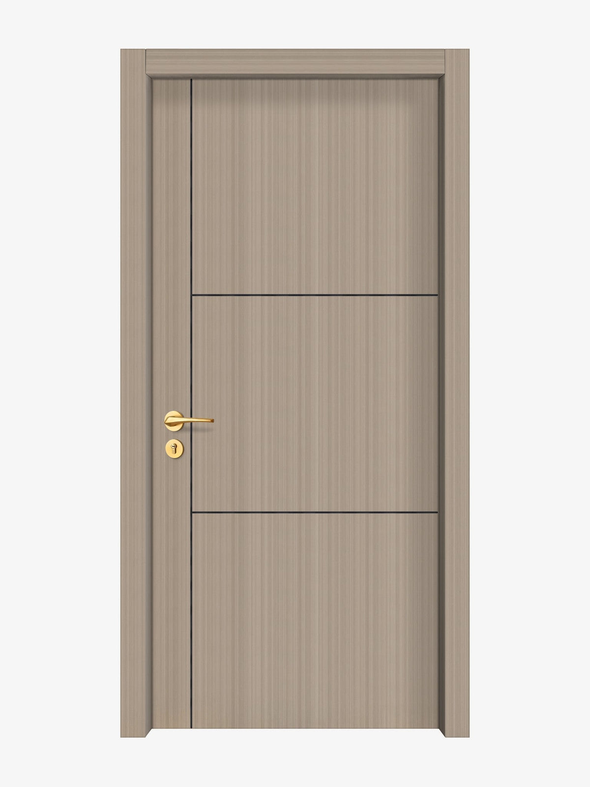 Smoked Oak Stripe Interior Double Door Slabs - Axis 2 Concave Design in Black Pearl epoxy