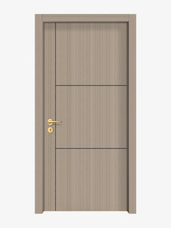 Smoked Oak Stripe Interior Double Door Slabs - Axis 2 Concave Design