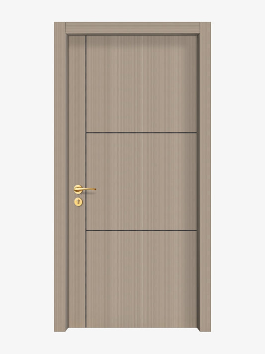 Smoked Oak Stripe Interior Door Slab - Axis 2 Concave Design in Black Pearl epoxy