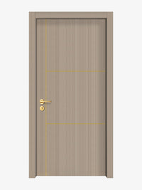 Smoked Oak Stripe Interior Door Slab - Axis 2 Concave Design in Solar Gold epoxy