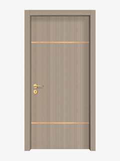 Smoked Oak Stripe Interior Double Door Slabs - Elevar 2W Inlay Design (I2001)