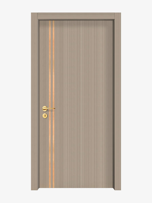 Smoked Oak Stripe Interior Double Door Slabs - Aliyah 2L Inlay Design in Brushed Rose Gold epoxy