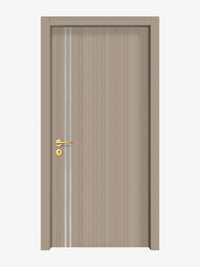 Smoked Oak Stripe Interior Door Slab - Aliyah 2L Inlay Design in Satin Silver epoxy
