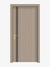 Smoked Oak Stripe Interior Door Slab - Aliyah 2L Inlay Design in Glossy Black epoxy