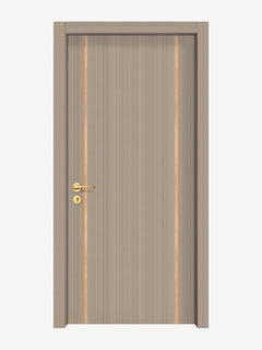 Smoked Oak Stripe Interior Double Door Slabs - Aliyah 2 Inlay Design (I2203)