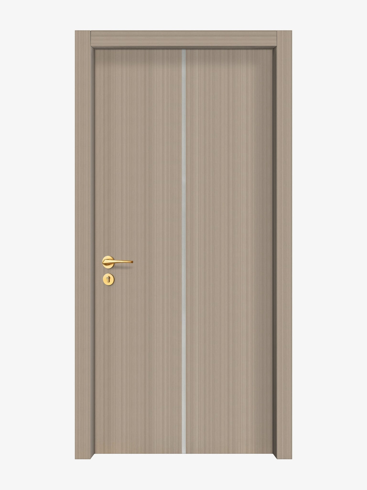 Smoked Oak Stripe Interior Double Door Slabs - Aliyah 1C Inlay Design in Satin Silver epoxy