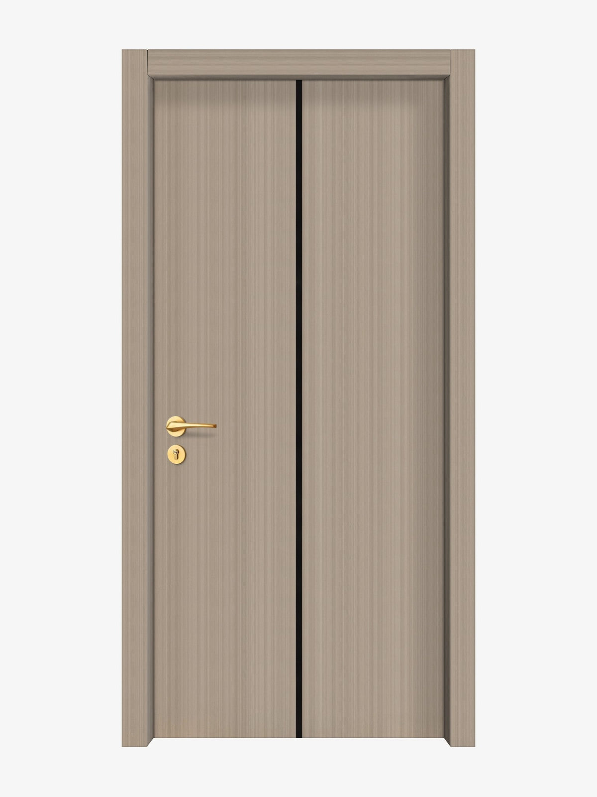 Smoked Oak Stripe Interior Door Slab - Aliyah 1C Inlay Design in Glossy Black epoxy