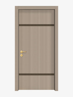 Smoked Oak Stripe Interior Door Slab - Elevar 2W Inlay Design (I5001)