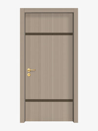 Smoked Oak Stripe Interior Double Door Slabs - Elevar 2W Inlay Design in Bronze epoxy