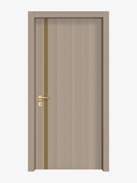 Smoked Oak Stripe Interior Double Door Slabs - Aliyah 1L Inlay Design in Gold epoxy