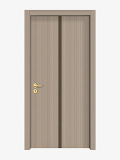 Smoked Oak Stripe Interior Double Door Slabs - Aliyah 1C Inlay Design (I5204)